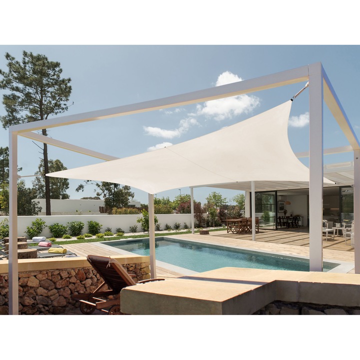 Négyzet alakú törtfehér napellenző 300 x 300 cm LUKKA