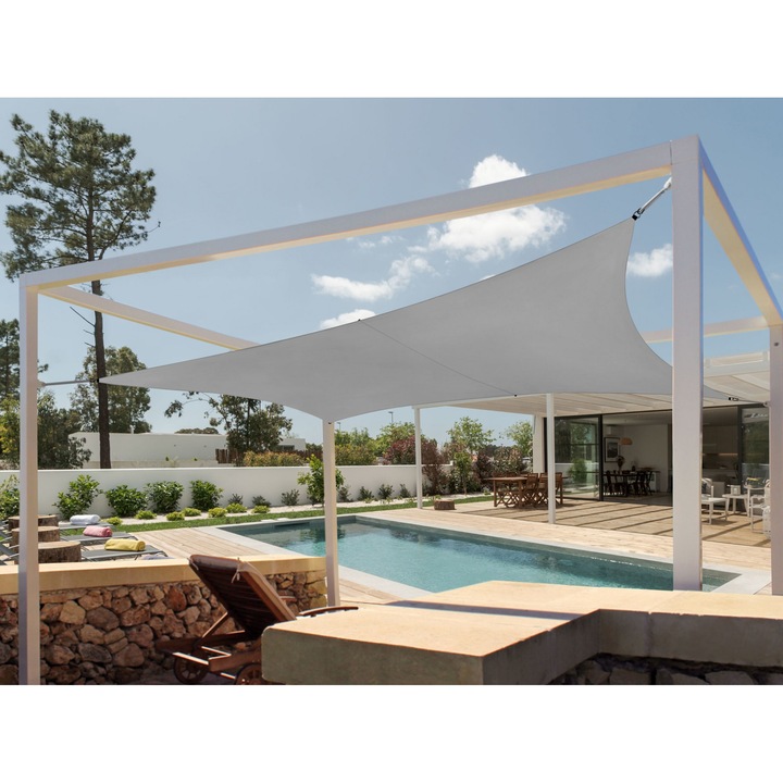 Négyzet alakú szürke napellenző 300 x 300 cm LUKKA