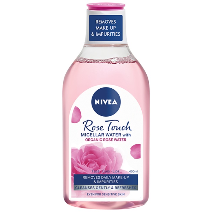 Мицеларна вода Nivea Rose Touch, С органична розова вода, 400 мл