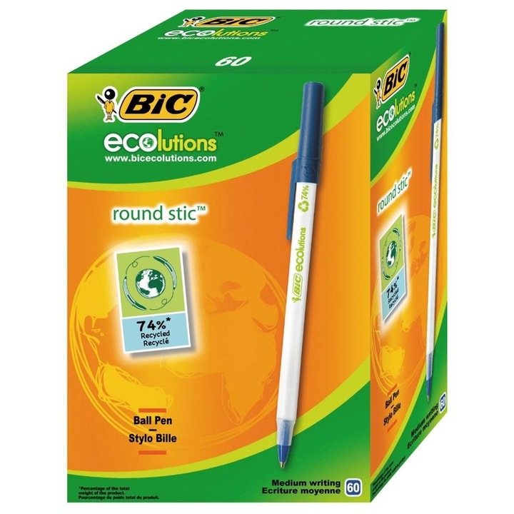 Комплект от 60 химикалки, Bic, пластмаса, син