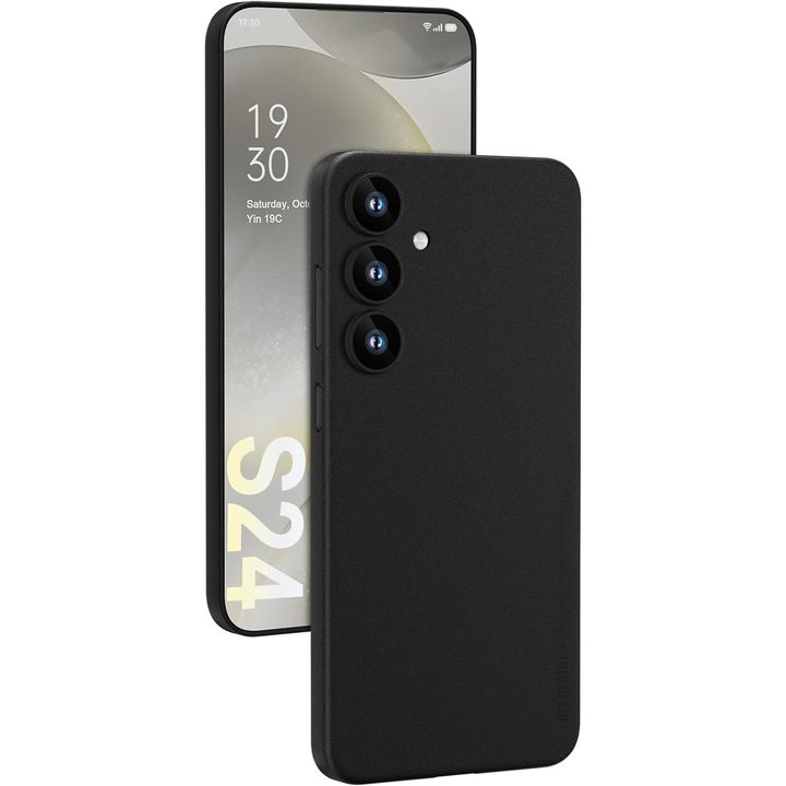 Силиконов калъф, ALC Mobile, съвместим с Samsung Galaxy S24, черен