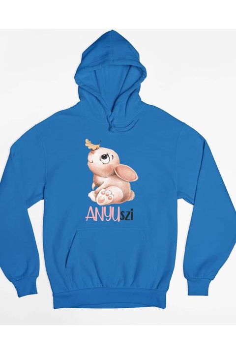 Anyuszi mintás egyedi női pulóver, Királykék