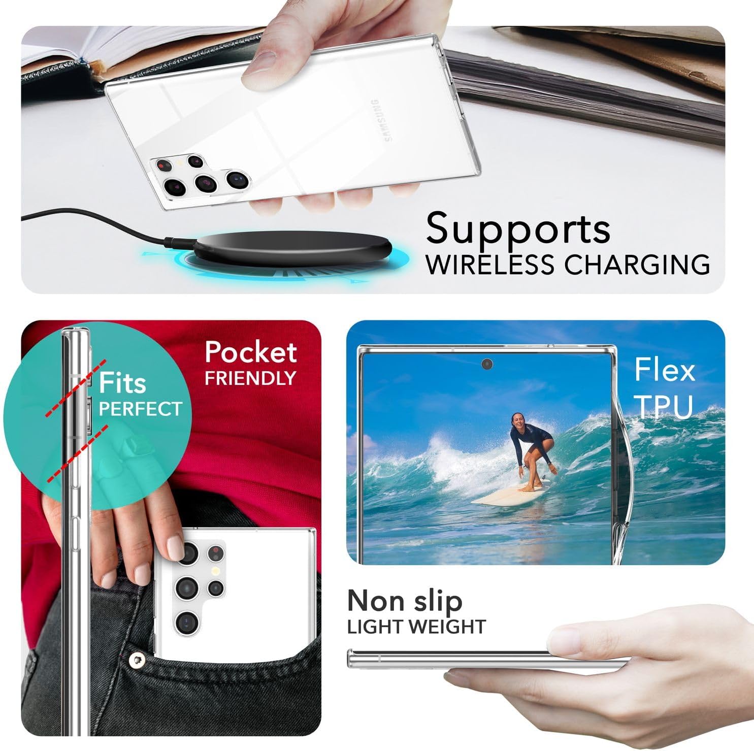 Husa silicon 1.5mm, ALC Mobile, compatibila cu Samsung Galaxy S24 Ultra, Transparent