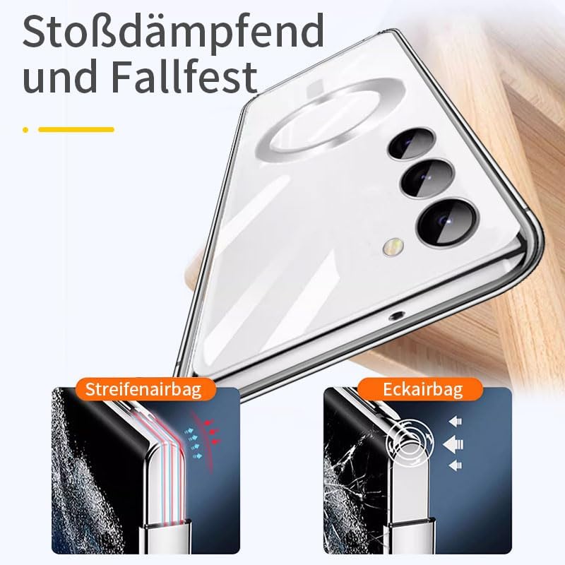 Husa compatibila cu Samsung Galaxy S25, ALC MOBILE, pentru telefon mobil cu protectie pentru camera, Tehnologie MagSafe, rezistenta la socuri, contur Silver