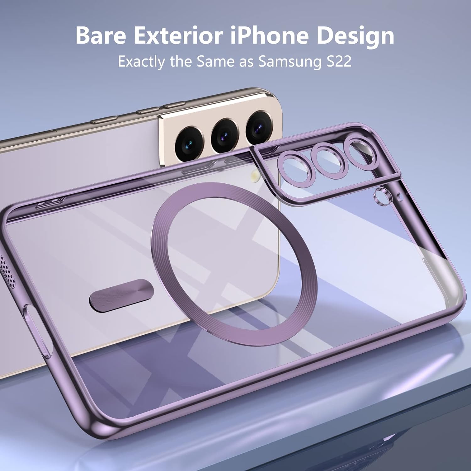 Husa compatibila cu Samsung Galaxy S23, ALC MOBILE, pentru telefon mobil cu protectie pentru camera, Tehnologie MagSafe, rezistenta la socuri, contur Mov