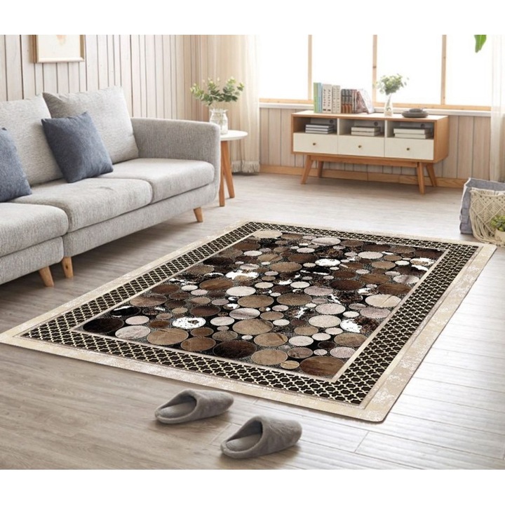 Дигитално отпечатан килим, многоцветен, 120x180CM, 100% полиестер, природа