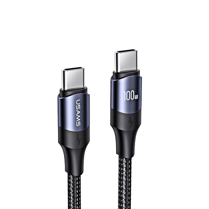 Кабел USAMS с конектор Type-C To Type-C PD, 100W Charging - Data 3m., U84, бял
