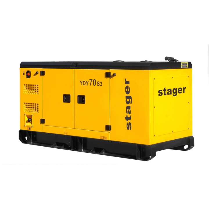 Stager YDY70S3 – Generator de curent diesel insonorizat 70 kVA Heavy Duty, motor 1500 rpm, rezervor 164 L (autonomie pana la 16 h), compatibil ATS