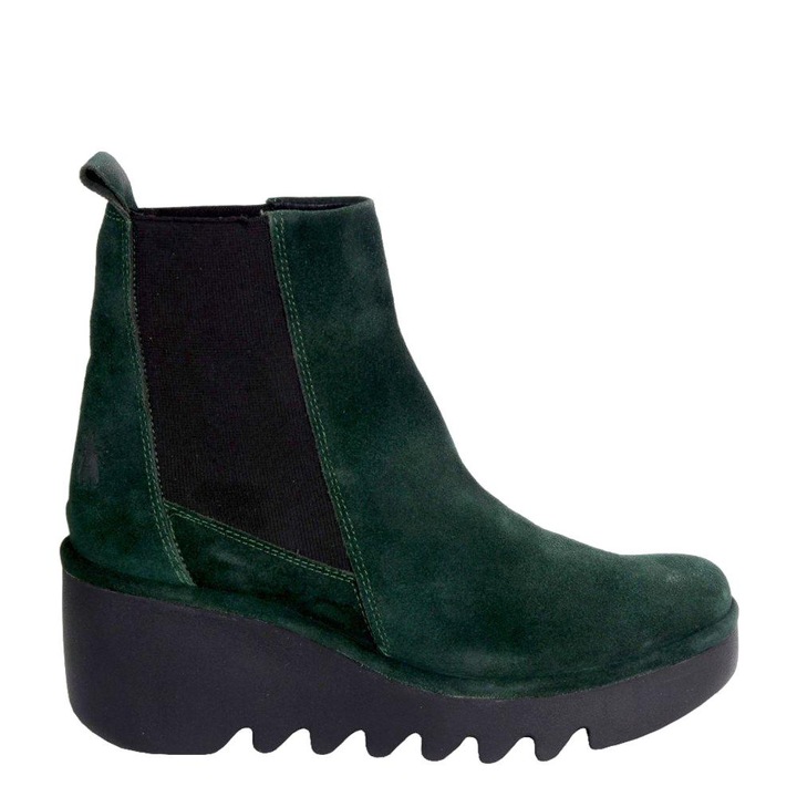 Botine dama, Fly London, piele naturala, verde, Verde