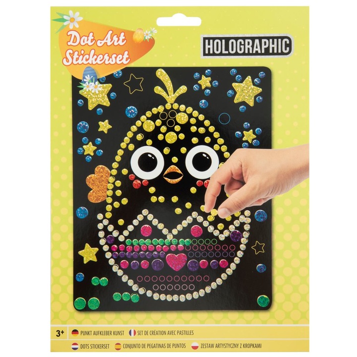 Комплект DiamantArt Великденски Холографски Точкови Стикери, Яйце, 22 x 18 см