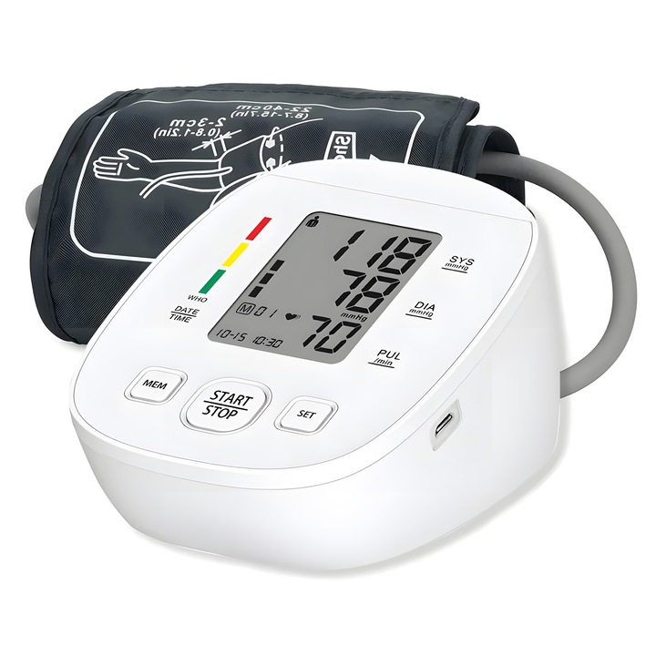 Karos vérnyomásmérő, BLEKSY 809, teljesen automatikus, LCD kijelző, szabálytalan pulzus érzékelése, klinikailag validált, 90 memória, 22-32 cm-es mandzsetta, fehér