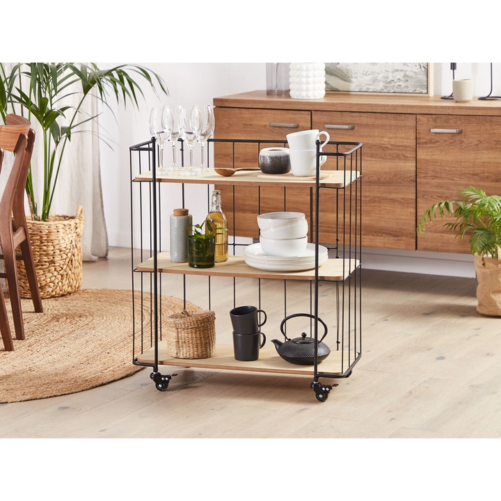 Fekete és Világos Fa Zsúrkocsi GABBS