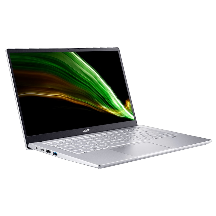 Acer Swift 3 SF314-43-R1HZ laptop, 14.0" FHD, IPS, AMD Ryzen 7 5700U, 16GB, 1TB SSD, AMD Radeon Graphics, EFI Shell, magyar billentyűzet, ezüst