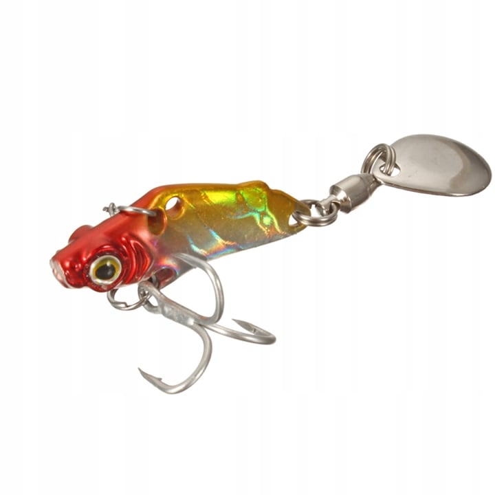 Vobler pescuit, Metal, Rosu/Auriu, 3cm