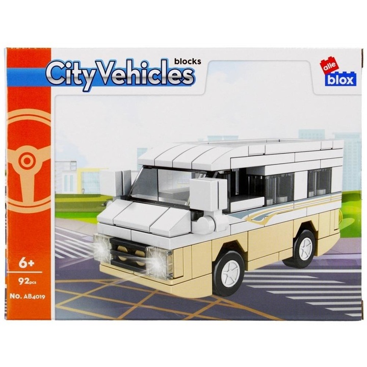 Set de constructie masina, Alleblox, 92 de piese, Multicolor