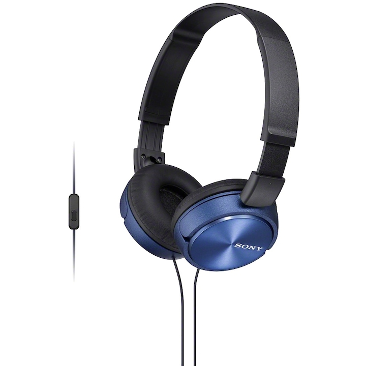 Аудио слушалки Sony MDRZX310APL, Тип DJ, Телефонен контрол, Сини/Blue