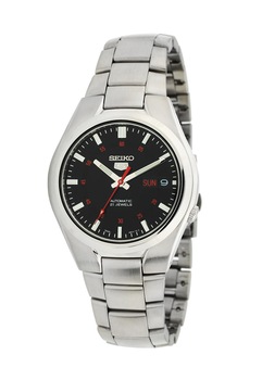 Seiko Ceas automatic argintiu cu negru 5 Gent Seiko Ceas automatic argintiu cu negru 5 Gent