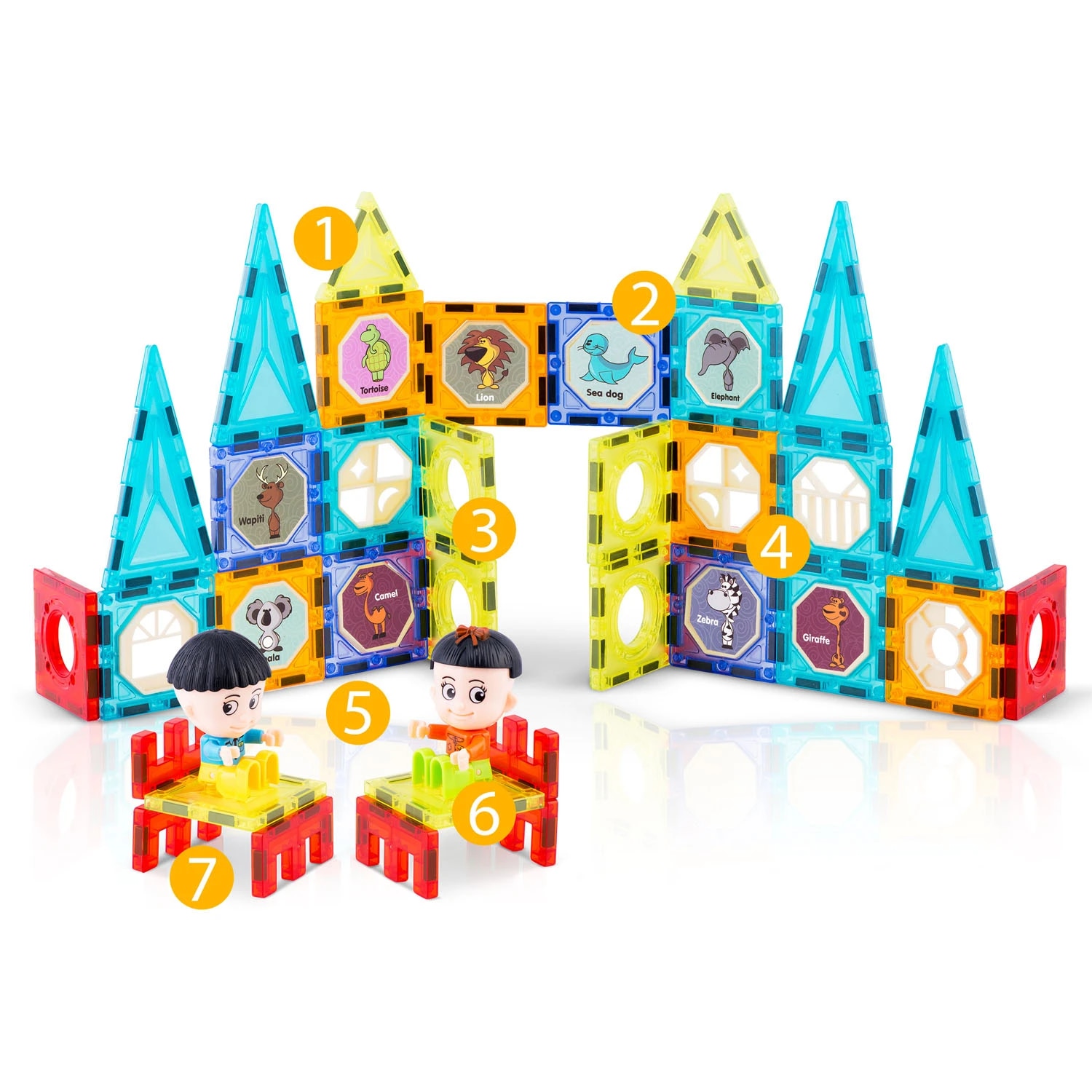 Set Educativ si Creativ Magnetic, cu 98 Piese, 