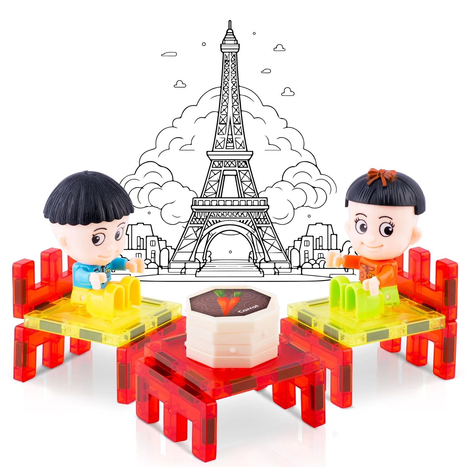 Set Educativ si Creativ Magnetic, cu 98 Piese, 