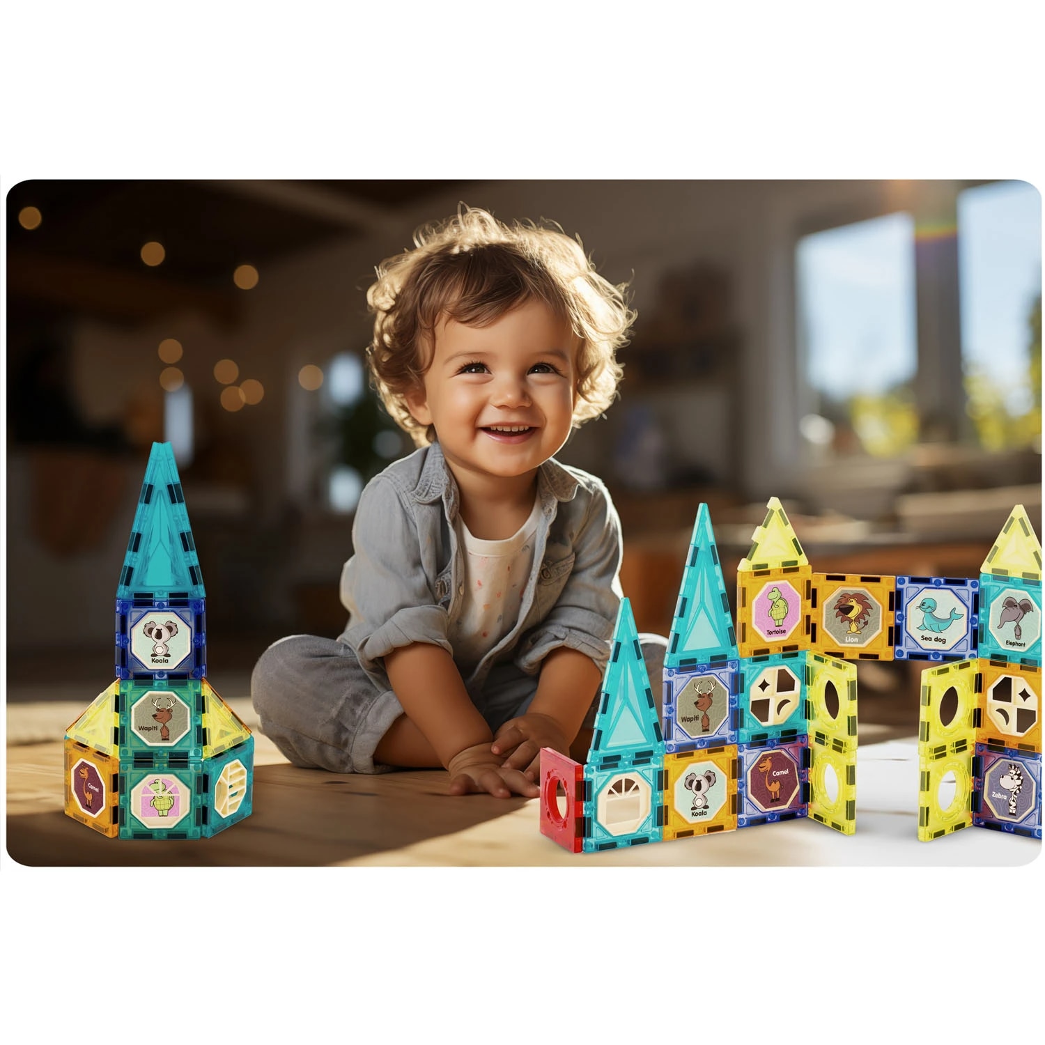 Set Educativ si Creativ Magnetic, cu 98 Piese, 