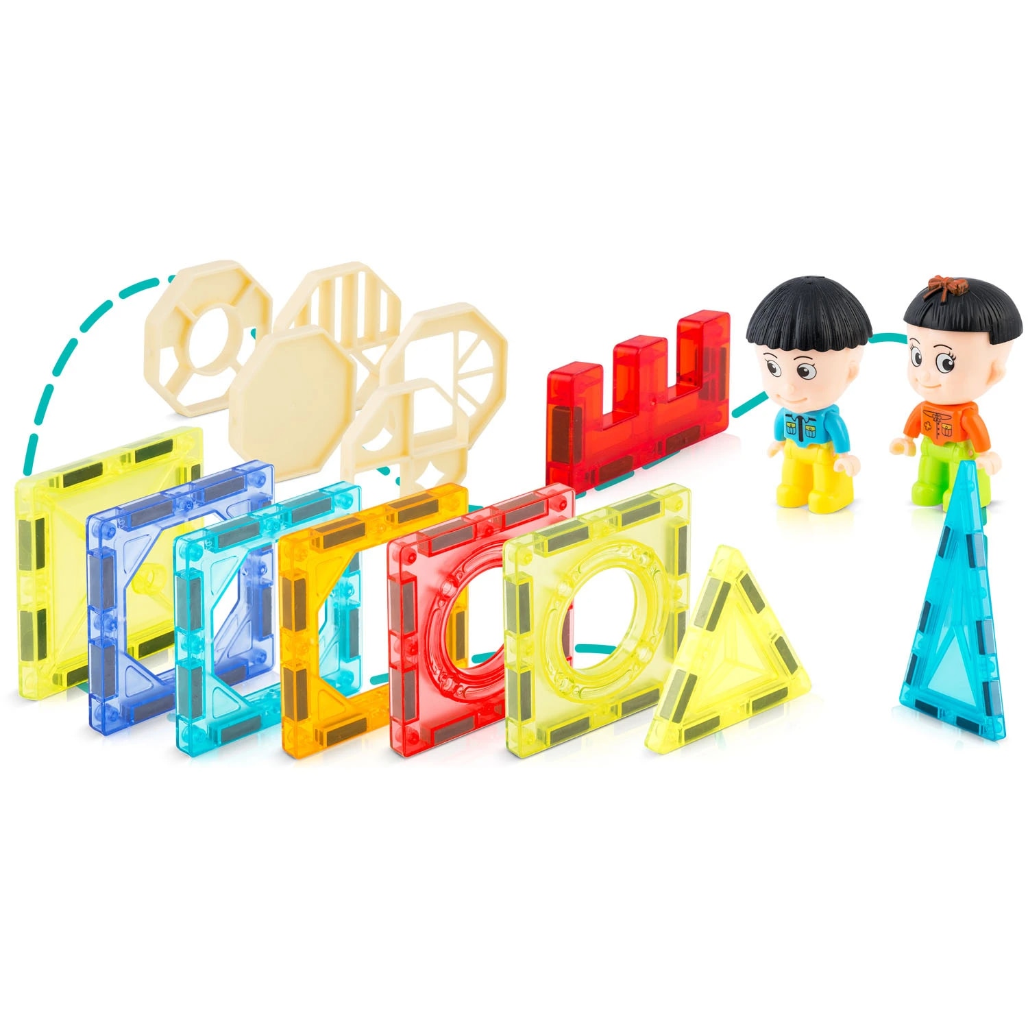 Set Educativ si Creativ Magnetic, cu 98 Piese, 