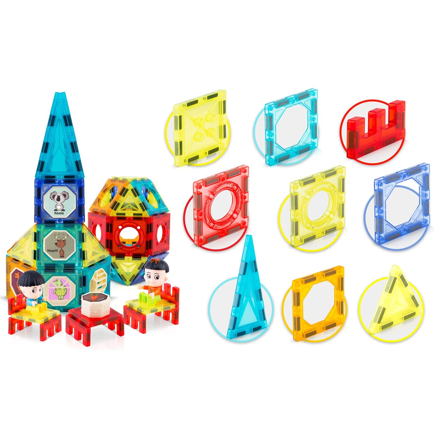 Set Educativ si Creativ Magnetic, cu 98 Piese, 