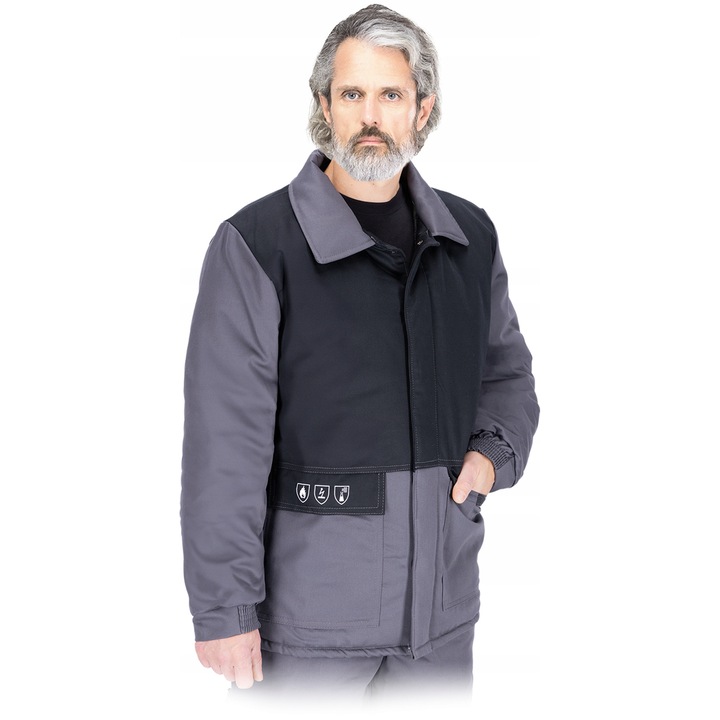 Jacheta de protectie, Reis, WINSAFE, Rezistenta la flacara/Substante chimice, Bumbac/Nailon, Gri, XXL