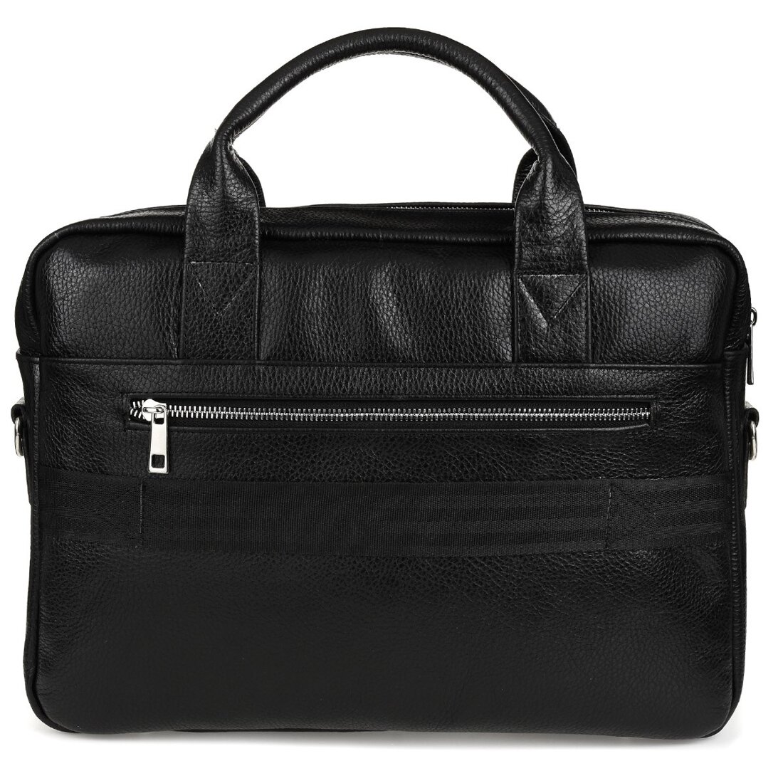Geanta pentru laptop, Beltimore, Piele naturala, 40 x 15 x 30 cm, Negru