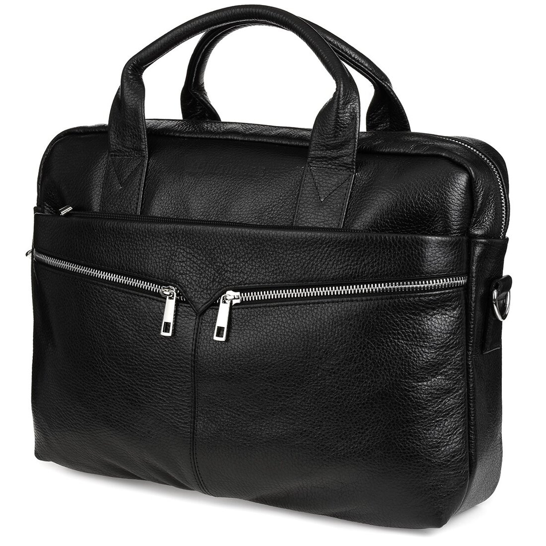 Geanta pentru laptop, Beltimore, Piele naturala, 40 x 15 x 30 cm, Negru