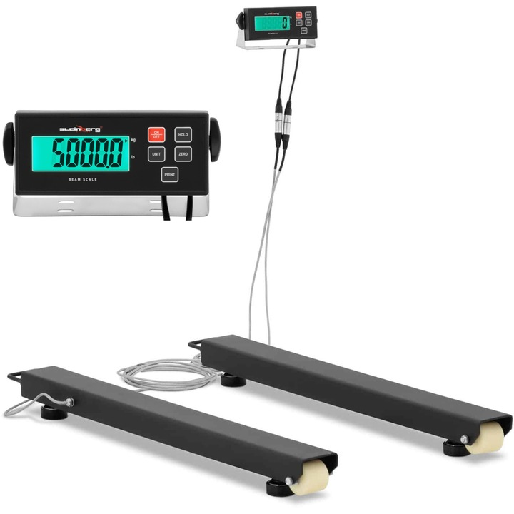 Cantar pentru paleti cu grinda de derapare, Steinberg systems, LCD, 1000 x 100 mm