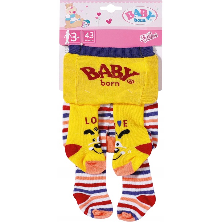 Комплект чорапогащник за кукли Baby Born, Baby born, Текстил, Многоцветен