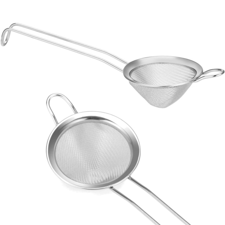 Цедка за барман, Bar UP, конична, неръждаема стомана, 75x22см, комплект