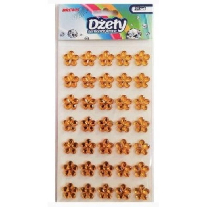 Set 35 stickere decorative, Brewis, Floare, Portocaliu