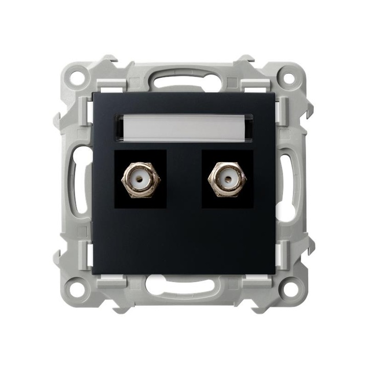 Priza, Ospel, Metalic, Negru