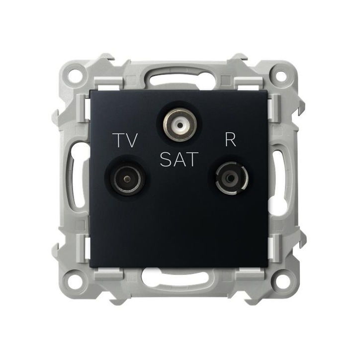 Priza, Ospel, Metal, Negru, 75x75x42 mm