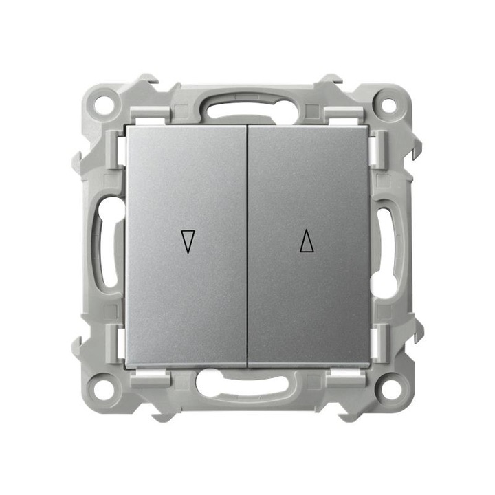 Kapcsoló, Ospel, Műanyag, Ezüst, 75x75x34 mm