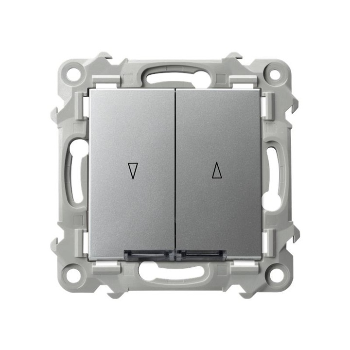 Intrerupator, Ospel, Plastic\Metal, Srebrny, 75x75x34 mm