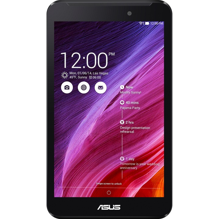 Tableta Asus MeMO Pad ME70C-1A002A cu procesor Intel® Atom™ Z2520 1.2GHz, 7", 1GB DDR2, 8GB, Wi-Fi, Android JellyBean 4.3, Black