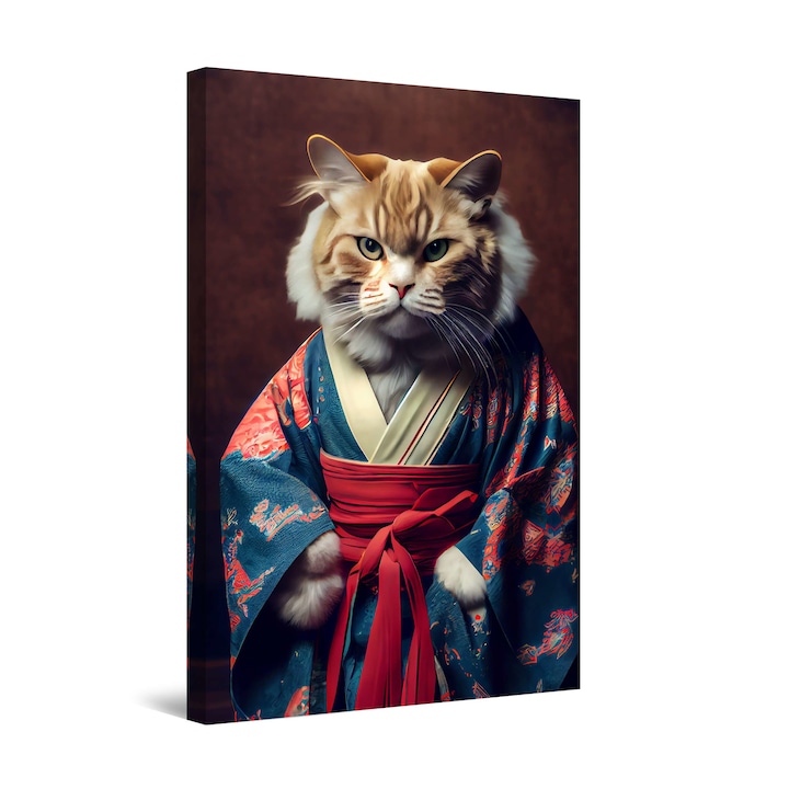 Tablou DualView Startonight Pisica Samurai, luminos in intuneric, 80 x 120 cm