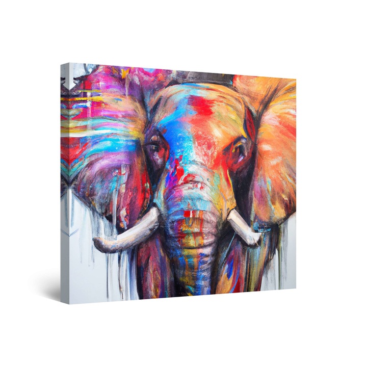 Tablou DualView Startonight Portret de Elefant, luminos in intuneric, 80 x 80 cm