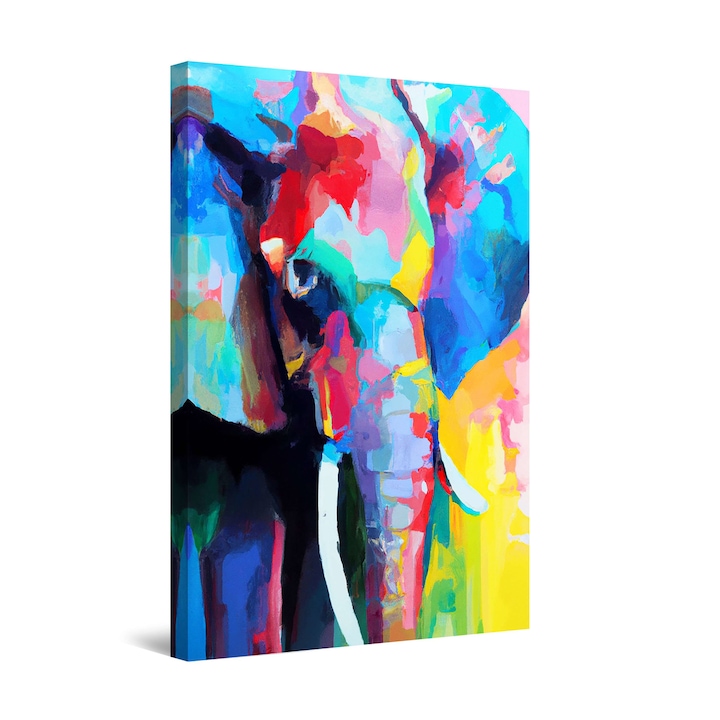 Tablou DualView Startonight Elefant in Culori, luminos in intuneric, 80 x 120 cm