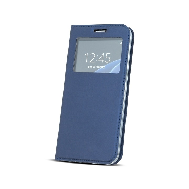 Капак, съвместим с Huawei P9 Lite Mini, Smart Look, Dark Navy Blue, Atlas
