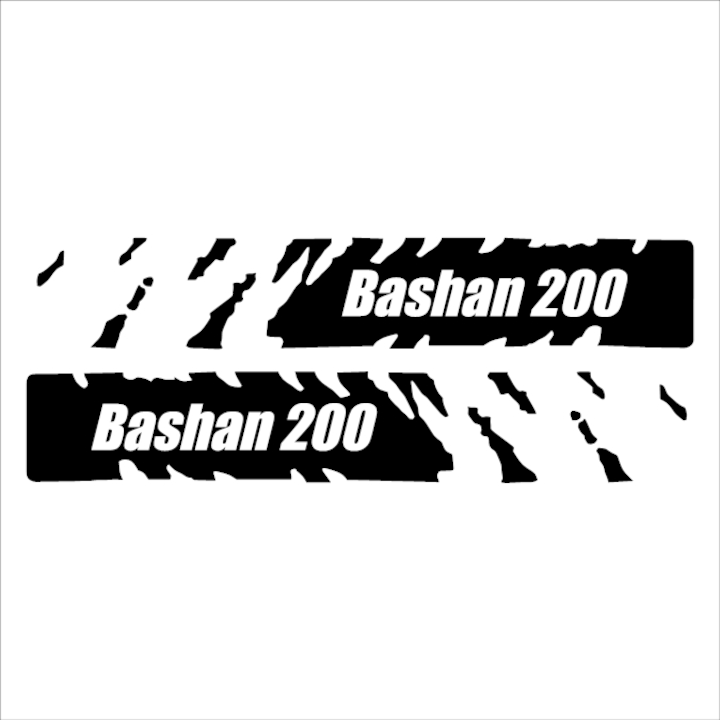 Matrica x2, ATV Bashan 200 Stripe, fekete, 25cm
