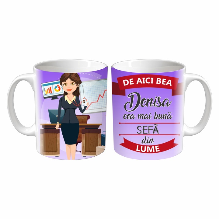 Cana Sefa, Inedit Print, CP104, Ceramica, Alb, 330 ml