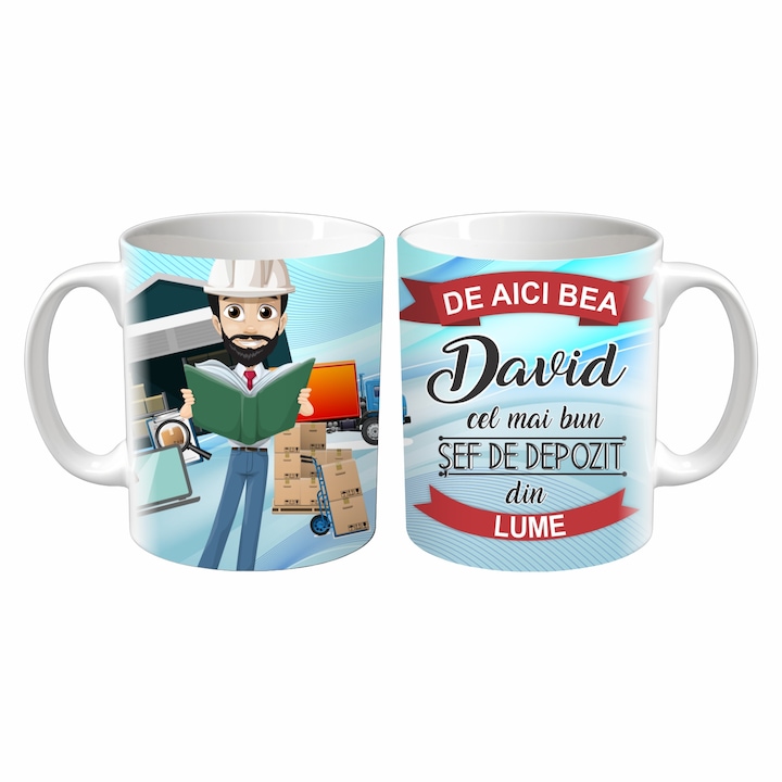 Cana Sef depozit, Inedit Print, CP105, Ceramica, Alb, 330 ml