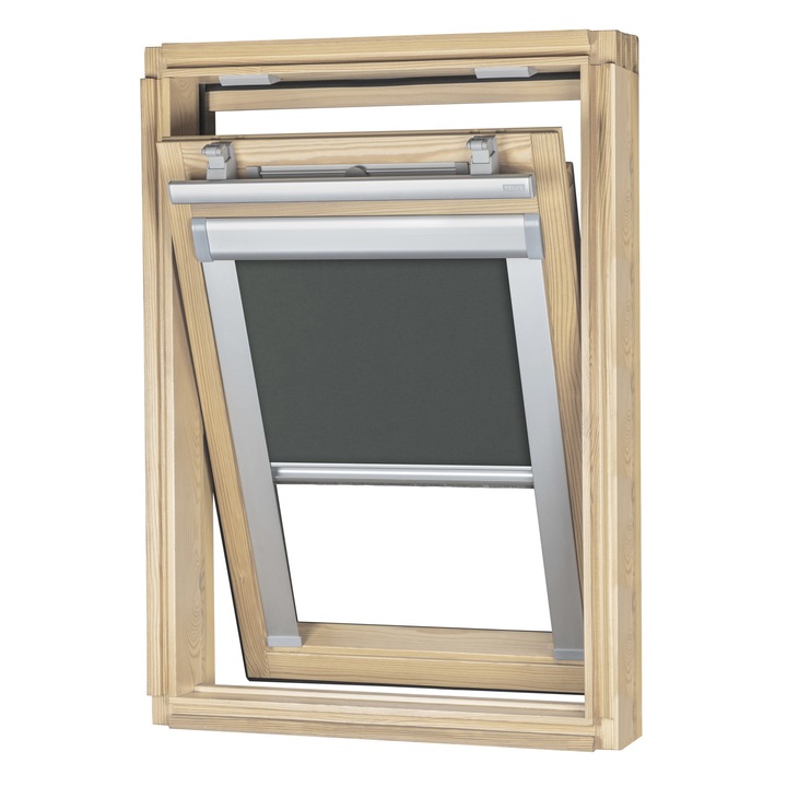 Jaluzea de acoperis/de mansarda, termica, opaca, pentru ferestrele FAKRO, roleta TERMO, 78 x 98 cm, gri inchis