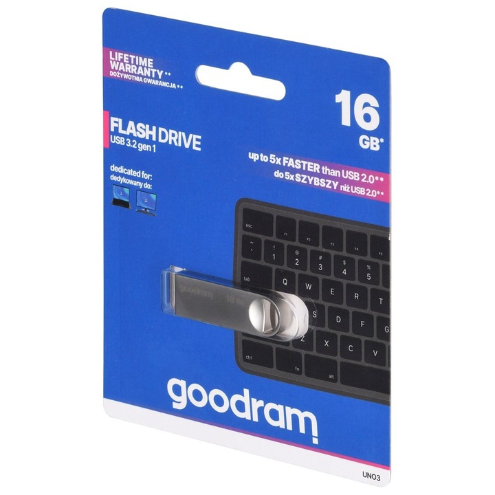 Memorie USB, GOODRAM, 16GB, USB 3.2 Gen 1, Negru
