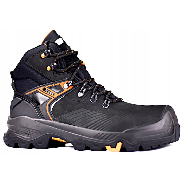 Bocanci de lucru, Base, Piele naturala, Negru, 39 EU