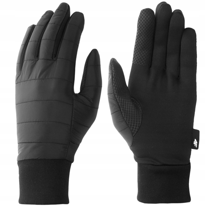 Manusi iarna unisex, 4F, Poliester, Negru, Negru, 24-26 CM