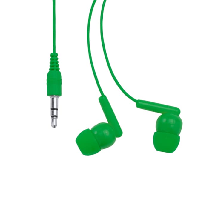 Слушалки Stamina, Пластмаса, ПВЦ, Бутон за безопасност, Светлозелен, 3, 5 мм
